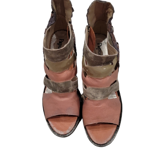 Papucei leather pink and gray heel gladiator sandal - Picture 2 of 8
